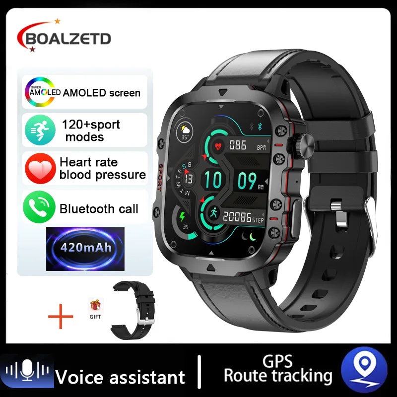 🔥"Military Smartwatch IP68 5ATM – Rugged Outdoor Sports & Fitness Tracker"🔥