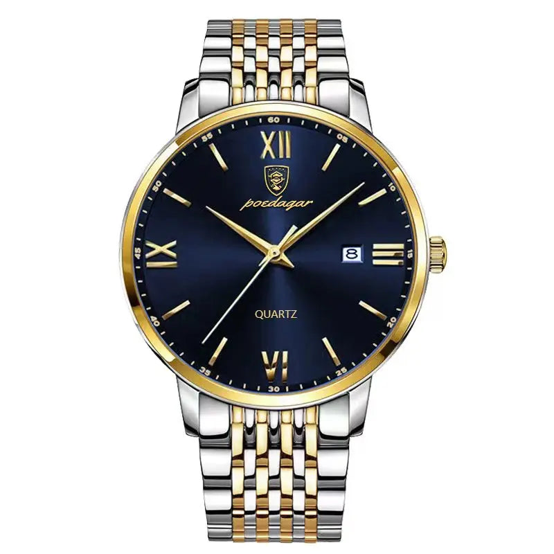 "Elegant Stainless Steel Men’s Watch, Water-Resistant Design"