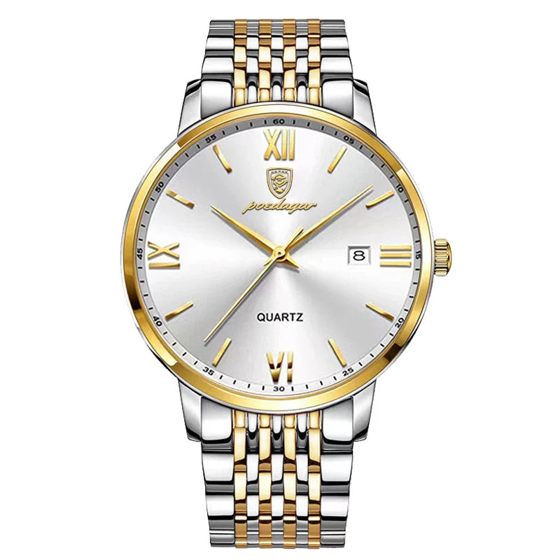 "Elegant Stainless Steel Men’s Watch, Water-Resistant Design"