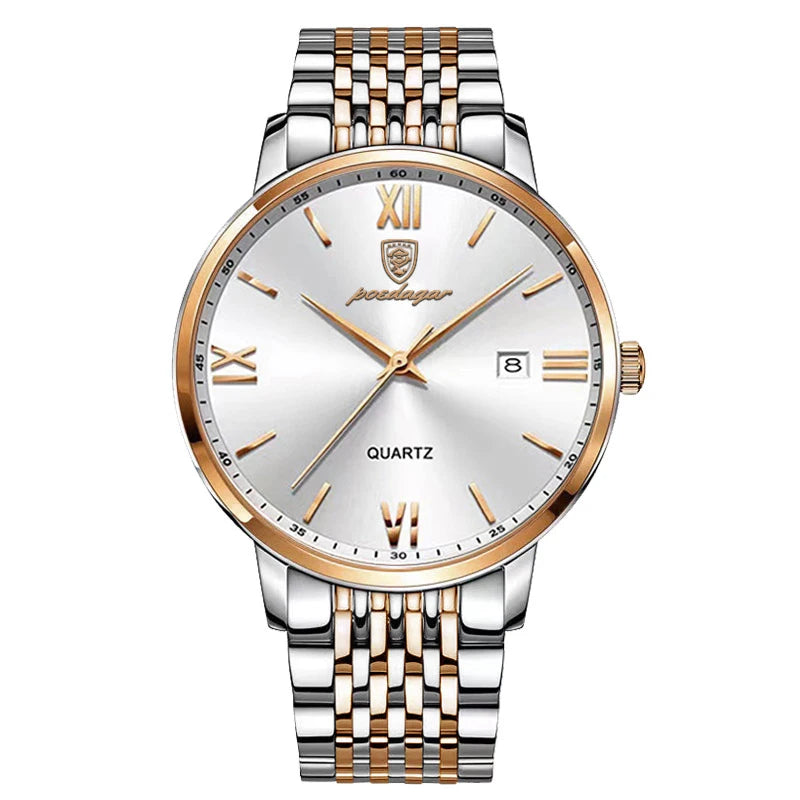 "Elegant Stainless Steel Men’s Watch, Water-Resistant Design"