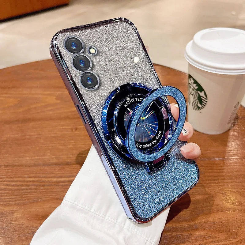 🔥"Luxury Glitter Case with Stand for Samsung – The Perfect Blend of Style and Functionality!"🔥