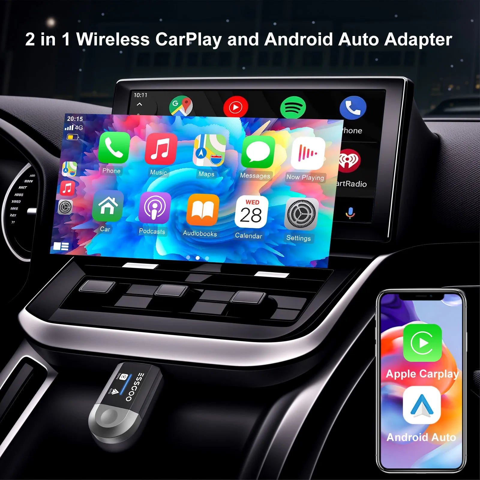 🔥"Instant Wireless Freedom Upgrade Your Car with Seamless Smartphone Integration!"🔥
