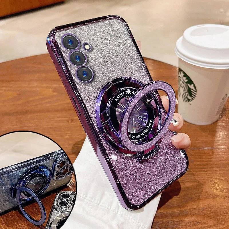 🔥"Luxury Glitter Case with Stand for Samsung – The Perfect Blend of Style and Functionality!"🔥