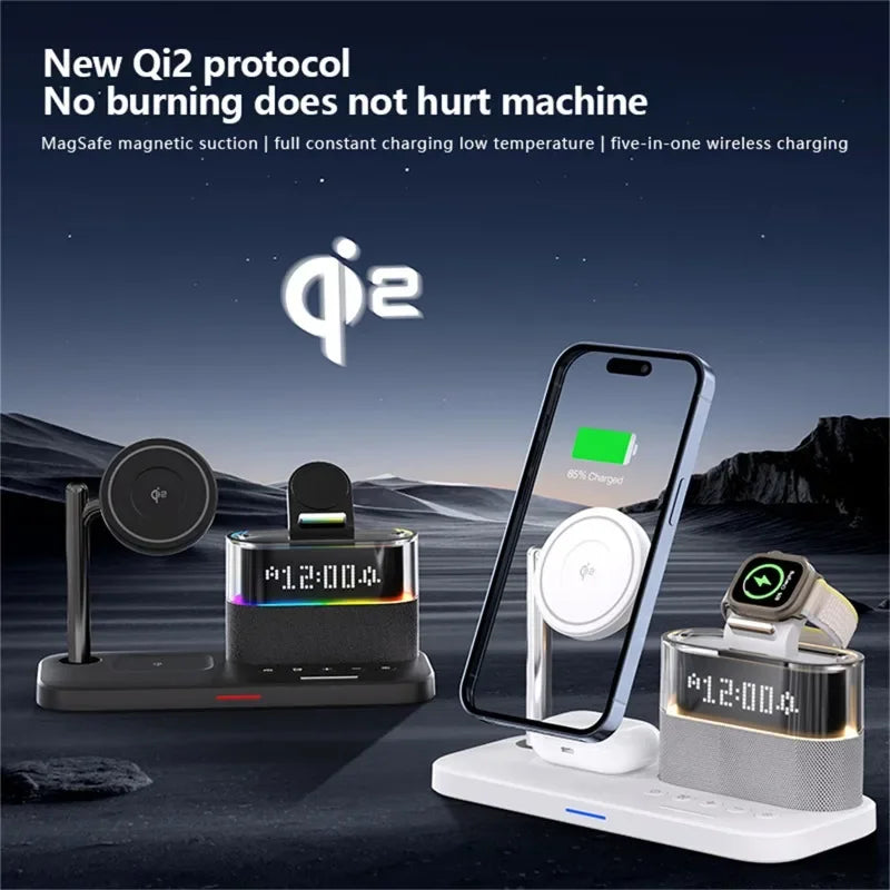 🔥"Charge Everything in One Place: 5 in 1 with LED Light and Alarm"🔥